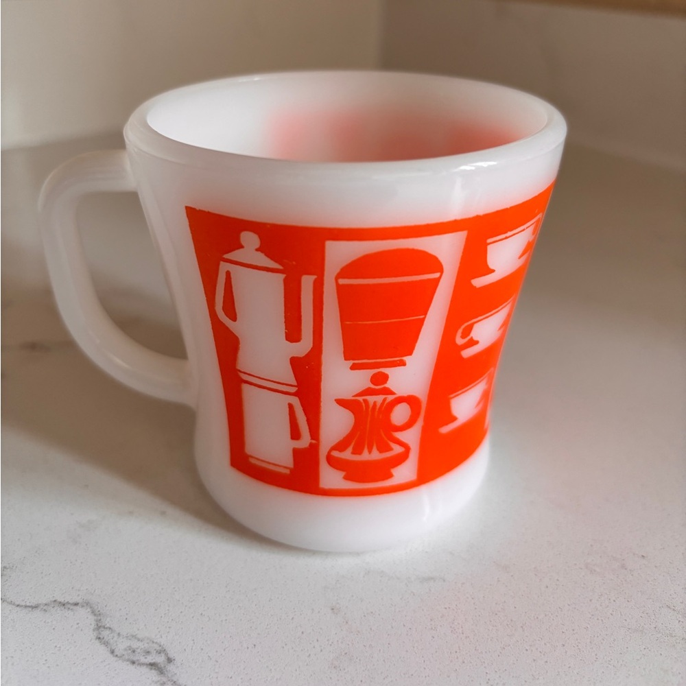 Fire King D Handle Vintage Milk Glass Mug